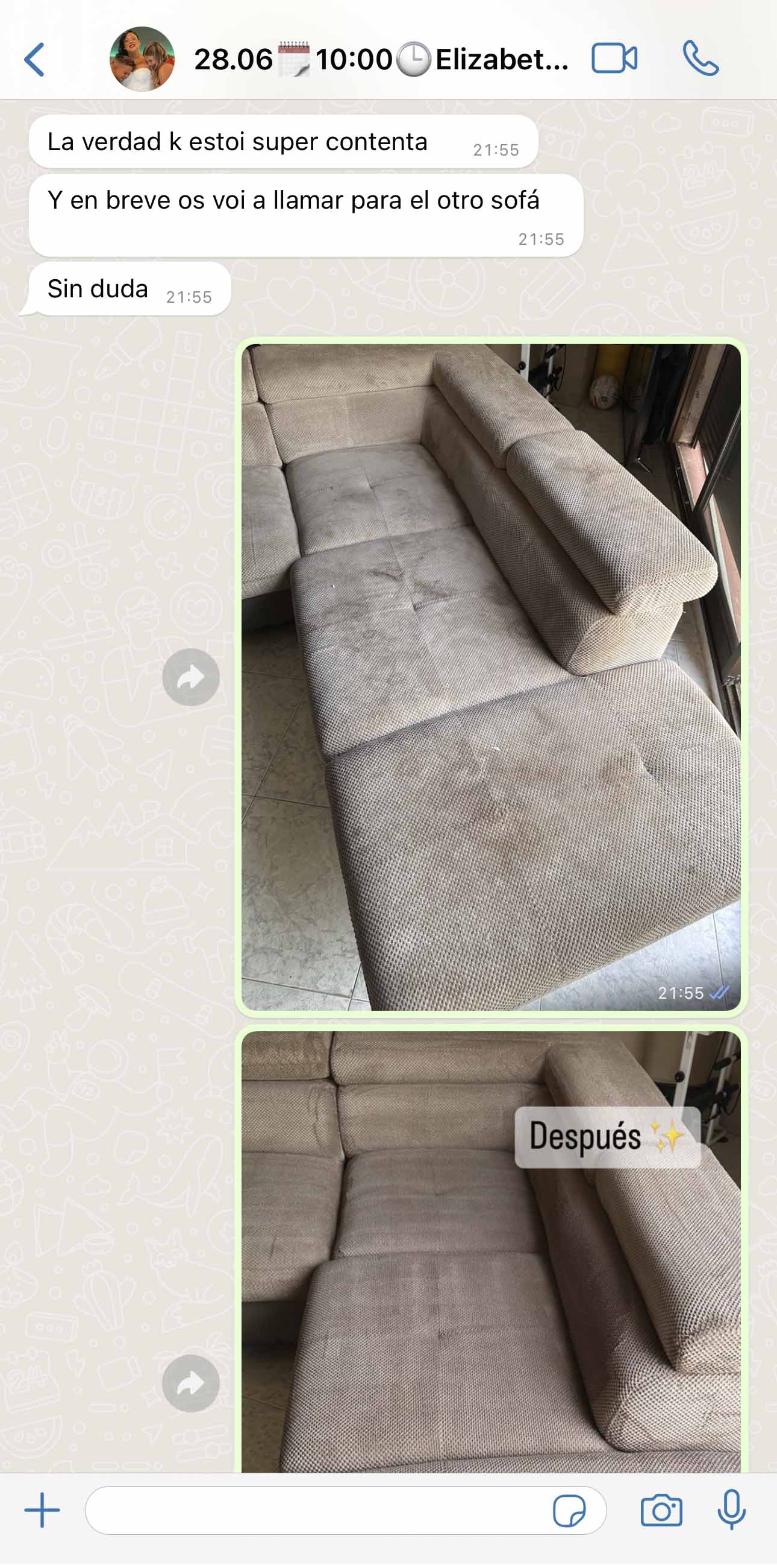 Opinión sobre limpieza de sofá en Barcelona