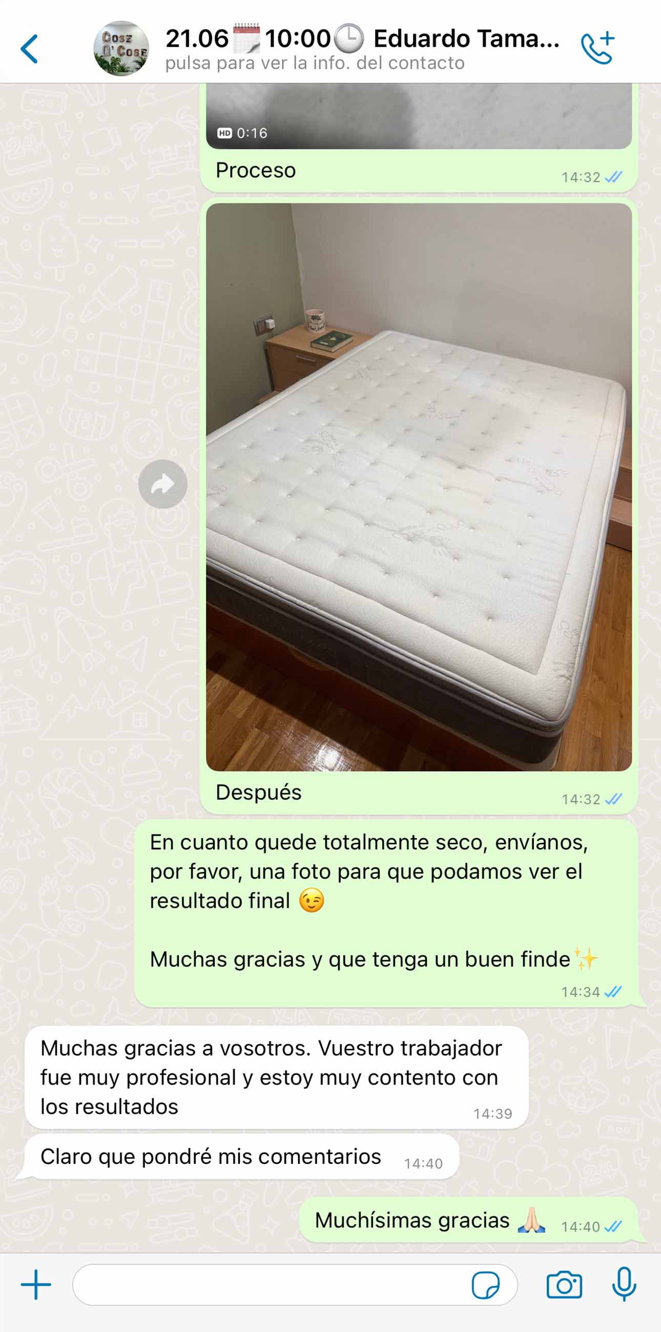 Cliente satisfecho en Tarragona